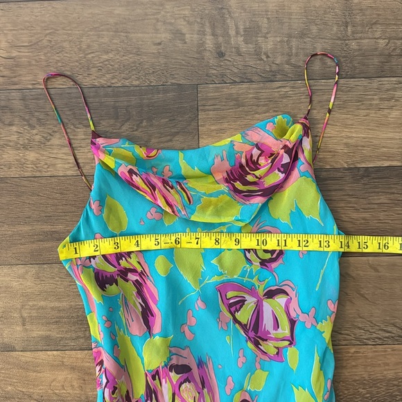 Betsey Johnson New York Vintage Size 10 Mermaid Whimsical 100% Silk Dress Floral - Picture 4 of 16